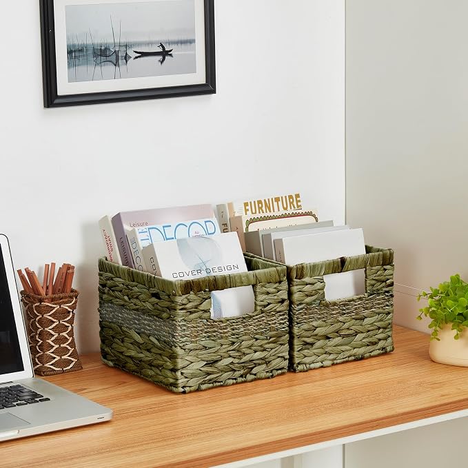 Water Hyacinth Wicker Basket, Decorative Woven Baskets - Image 7