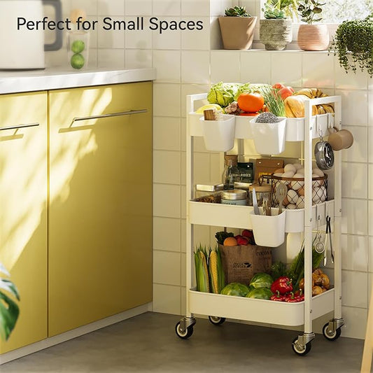 3 Tier Rolling Cart, Utility Cart - Image 2