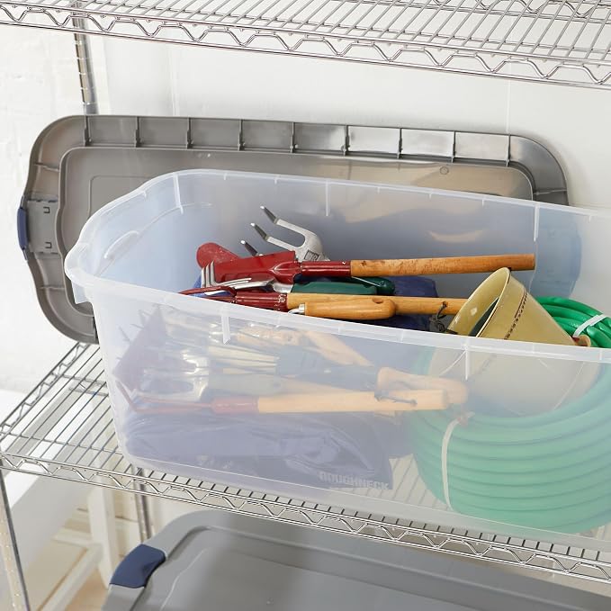 Rubbermaid Roughneck Clear 95 Qt/23.75 Gal Storage Containers, Visible Base - Image 9