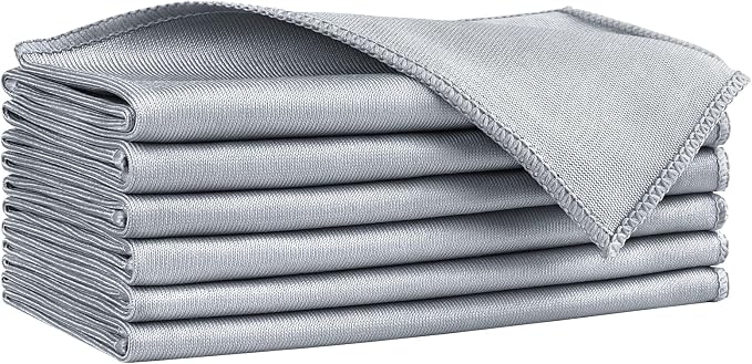 HOMEXCEL Microfiber Glass Cleaning Cloths 6 PK, Lint Free Streak Free, Reusable by HOMEXCEL