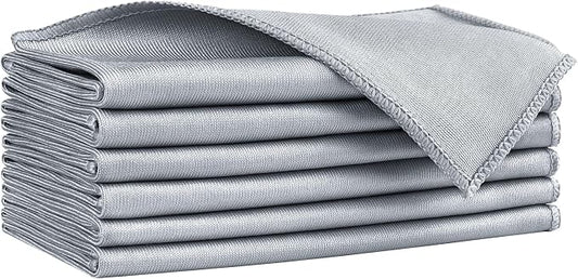 HOMEXCEL Microfiber Glass Cleaning Cloths 6 PK, Lint Free Streak Free, Reusable by HOMEXCEL