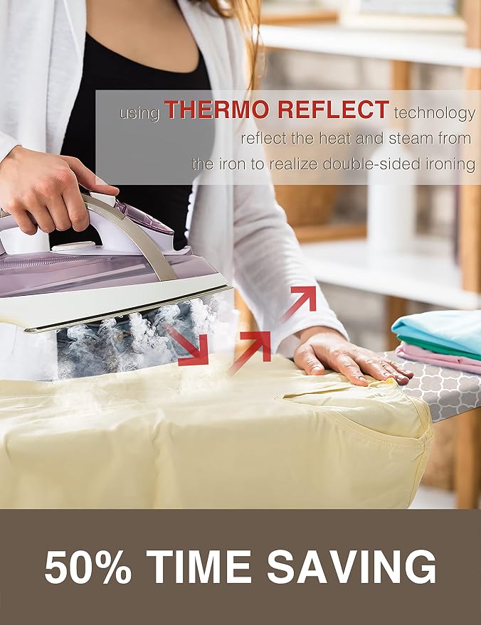 Extra Wide Ironing Board Cover and Pad, 18X49 Reflective Silicone Ironing Board - Image 2