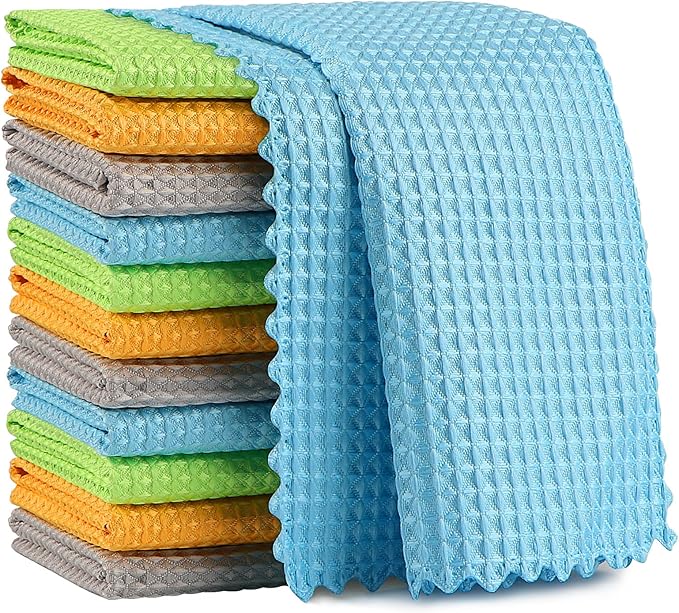 AIDEA Microfiber Glass Cleaning Cloth 12PK, Lint Free Cloth Polishing Cleaning by AIDEAHOME