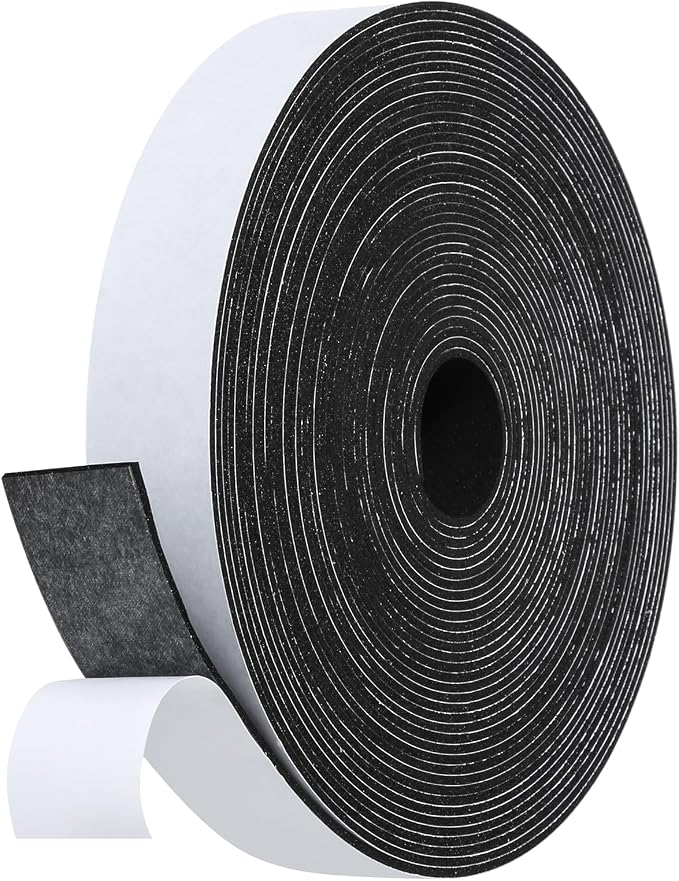 Weather Stripping Door Seal Strip- 1 Inch X 1/16 Inch X 32Feet, Strong Adhesive by Amzjjle