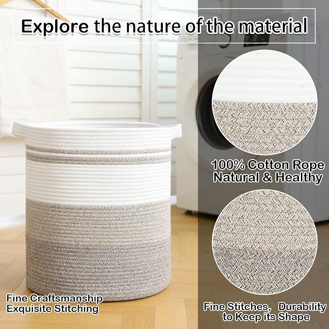 OIAHOMY 58L Laundry Baskets-Laundry Hamper, Storage Basket - Image 4