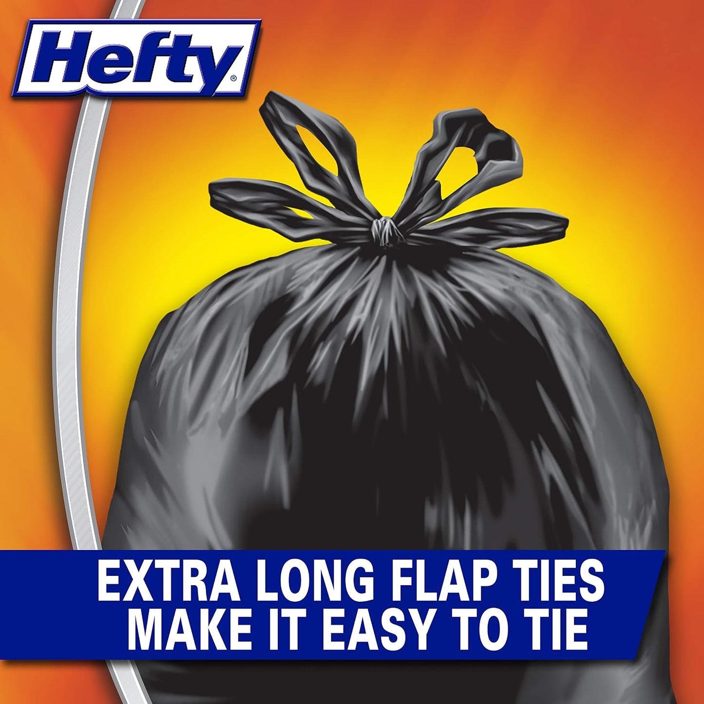 Hefty Load and Carry Contractor 42 Gallon Trash Bags, 3.0 Mil, 26ct | Extra Thick 42 Gallon Contractor Bags with Extra Long Flap Tie Handles, Easy to Carry, Handles Tough Debris, Black, Unscented