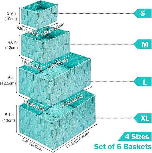 Woven Storage Baskets, Storage Bins, Cube Basket Container Baskets Storage - Image 2