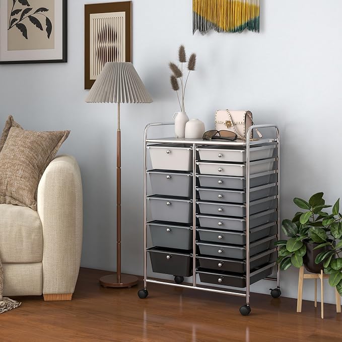 GOFLAME 15-Drawer Rolling Storage Cart, Utility Cart - Image 9