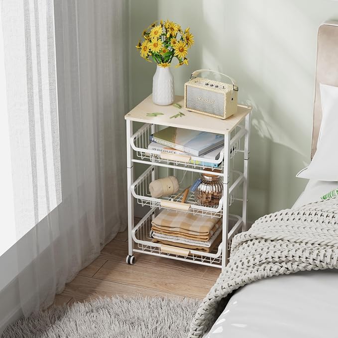 4-Layer Fruit Basket Kitchen Food Organizer and Rack, Stackable Storage Cart - Image 6