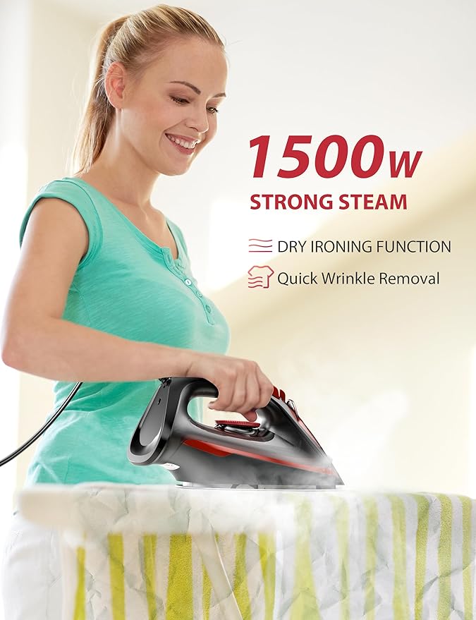 Irons Steamer for Clothes, 1500W Iron - Image 9