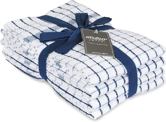 AMOUR INFINI Terry Dish Towels Pack of 4 Highly Absorbent Quick Dry Super Soft by AmourInfini