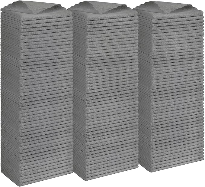 Orighty Grey Microfiber Cleaning Cloth, 150 Pack Highly Absorbent Cleaning by AllRightinOrighty