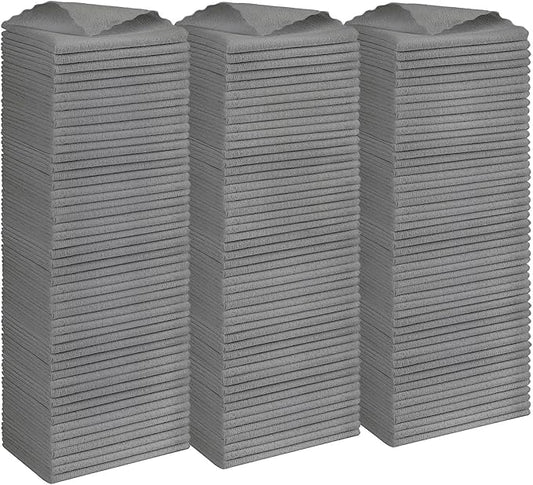 Orighty Grey Microfiber Cleaning Cloth, 150 Pack Highly Absorbent Cleaning by AllRightinOrighty