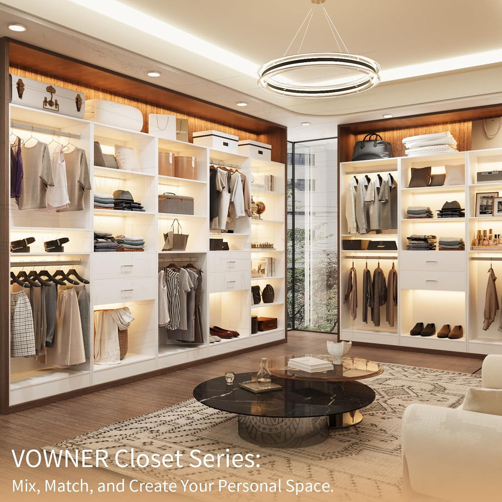 VOWNER 50'' Closet Organizer System with 10 Adjustable Shelves