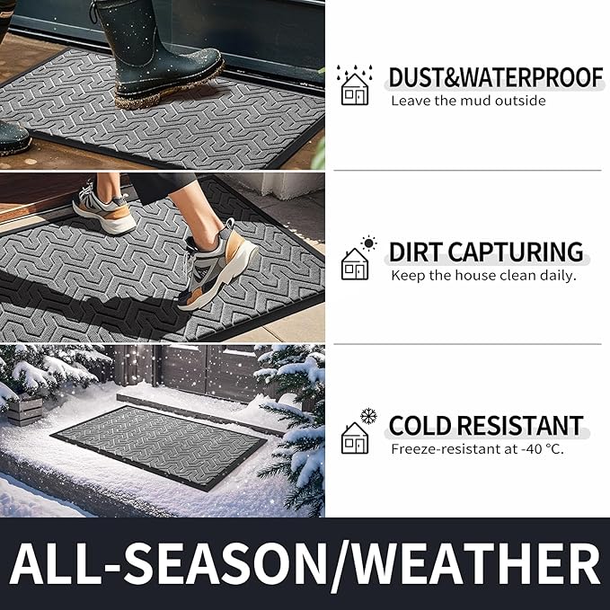 Yimobra Front Door Mat Outside Entrance 29.5x17, Waterproof Heavy Duty Outdoor - Image 5