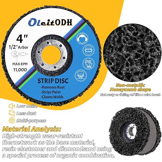 15 Pcs 4.5" x 1/2" Strip Discs Bulk, Paint Stripping and Rust Removal Wheels - Image 2