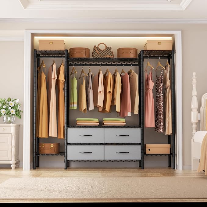 Large Garment Rack Heavy Duty Clothes Rack, Freestanding Closet Portable - Image 9
