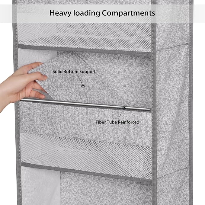 Univivi 6-Shelf Over Door Hanging Organizer Fabric Baby Door Storage - Image 5
