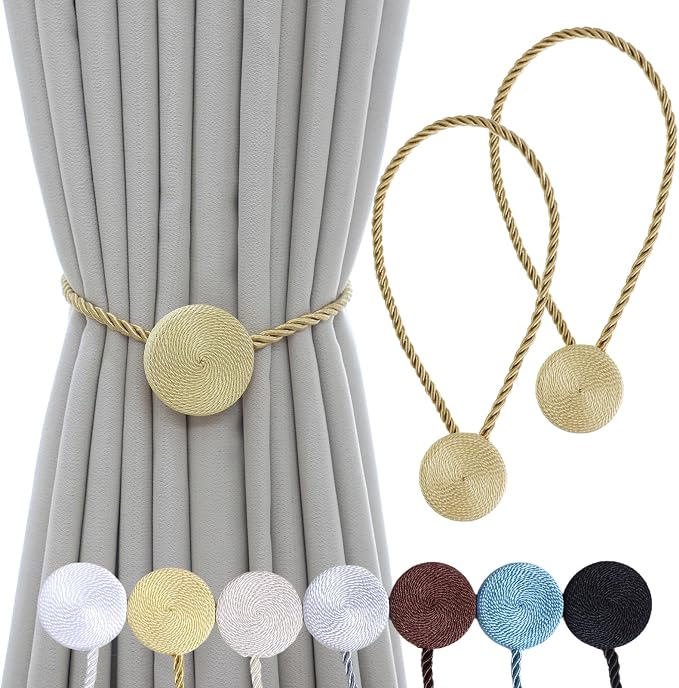 Magnetic Curtain Tiebacks - 12mm Magnetic Tie Backs by SLIFEOW