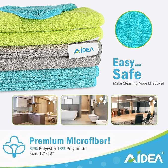 AIDEA Microfiber Cleaning Cloth-150PK, Soft Microfiber Towels - Image 2