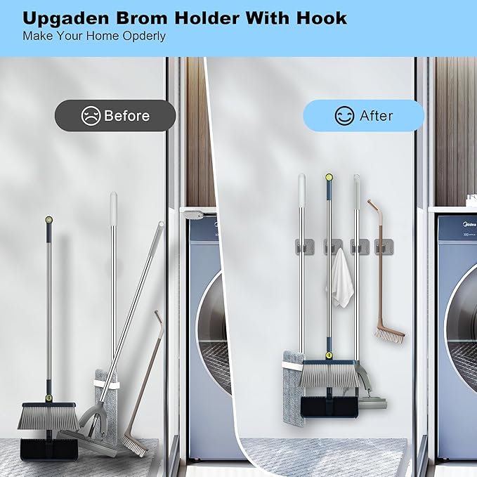4 Pack Stainless Steel Mop and Broom Gripper - Image 2