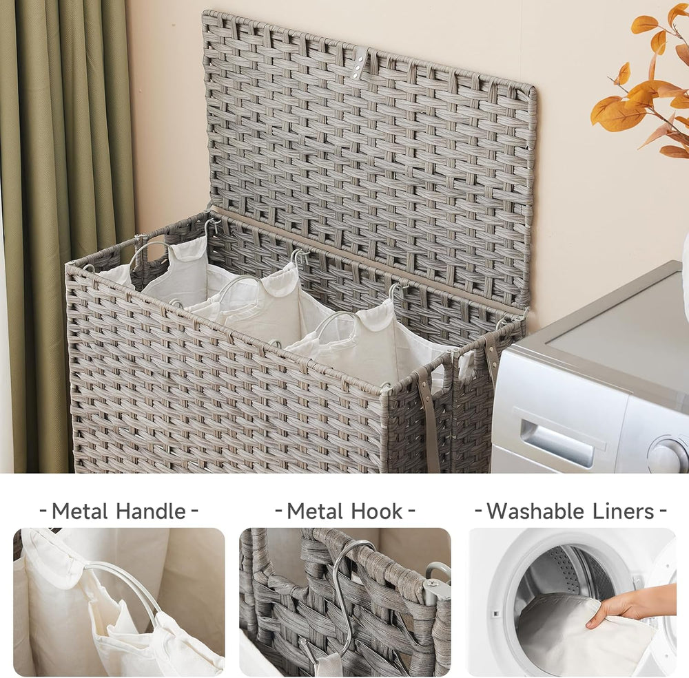 Laundry Hamper with Wheels, 39.6 Gallon(150L) Rolling Laundry Basket with Lid...