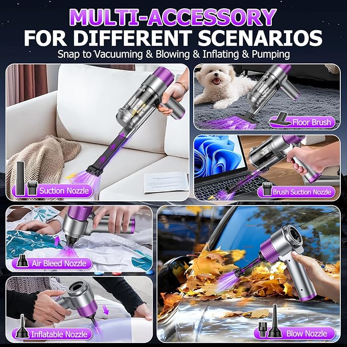 EYYA Handheld Car Vacuum Cleaner Cordless, 16000PA Powerful Hand Held Vacuum - Image 4
