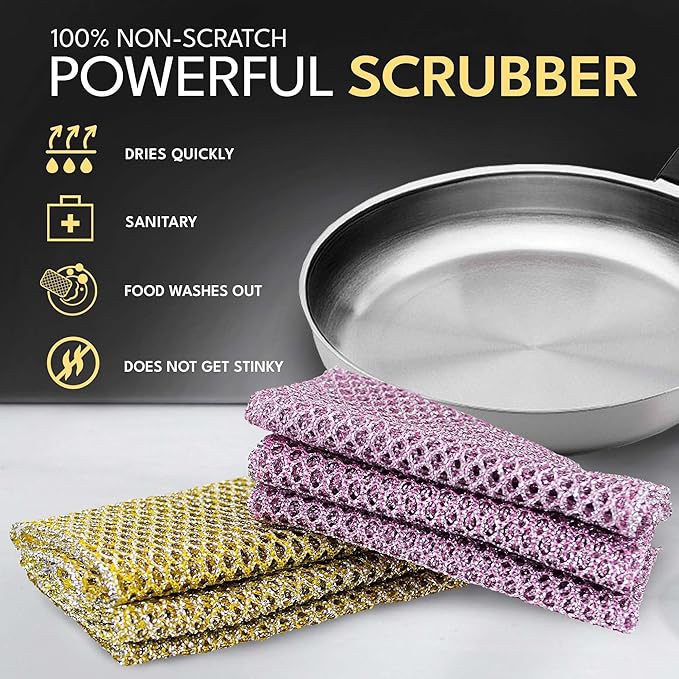 Heavy Duty Dish Scrubbers, Non-Scratch Scouring Pads - Image 3