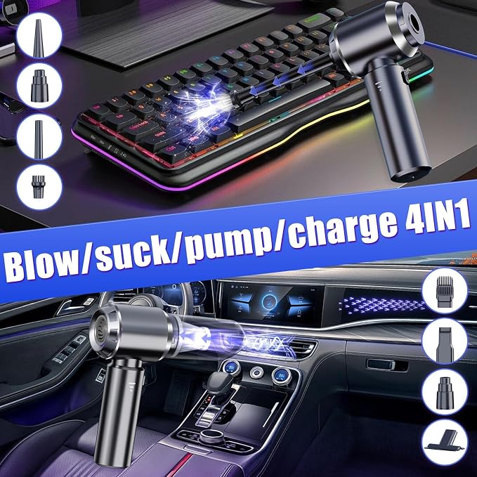 Car Vacuum Portable Cordless 21000PA High Power Mini Vacuum Cleaner 4-in-1 - Image 6