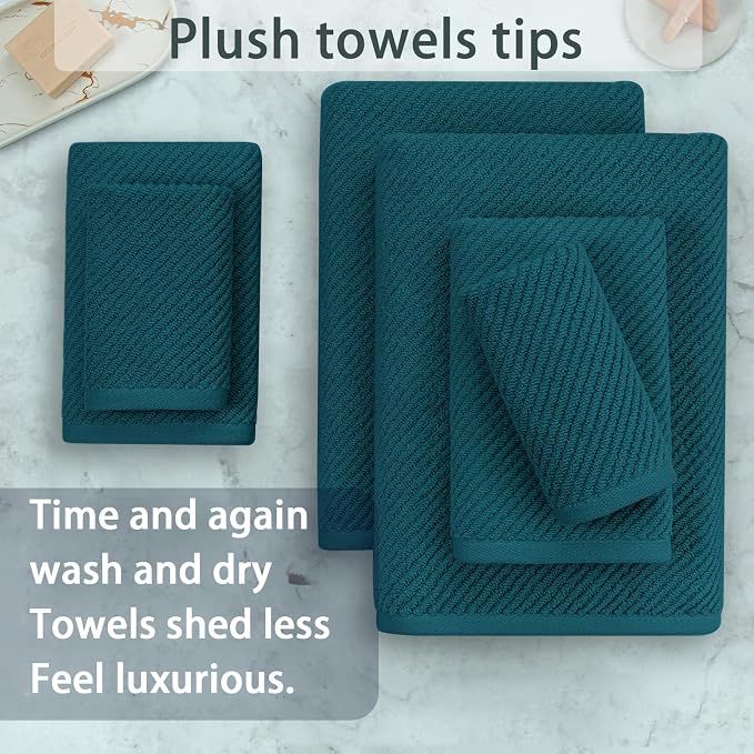 Bathroom Towels, 6 Piece Towel Set - Image 5