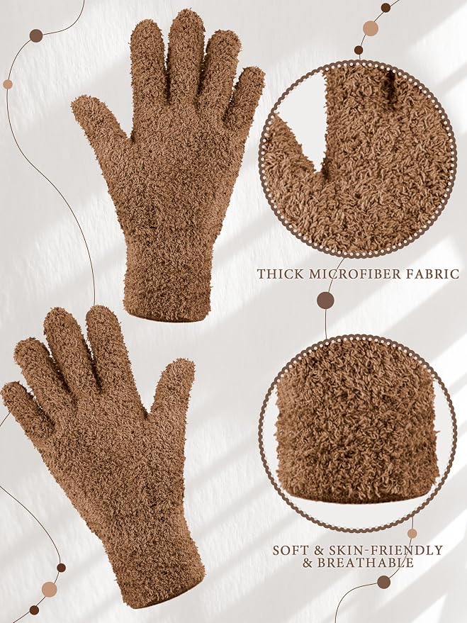 Patelai 3 Pairs Microfiber Plant Dusting Gloves Leaf Cleaning Gloves - Image 5