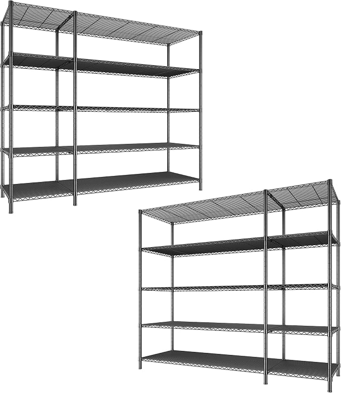 52.36" W Storage Shelves Metal Shelving Unit Load 1400LBS 5 Tier Wire Rack by Romorgniz