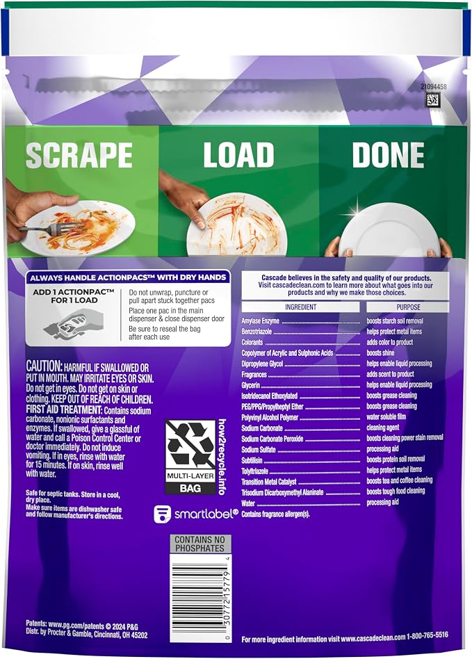 Cascade Platinum Plus Dishwasher Pods, Dishwasher Detergent, Dish Detergent Soap - Image 10