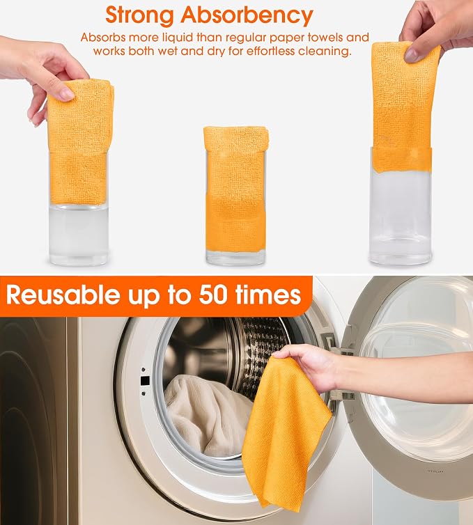 Roll of Microfiber Cleaning Cloth –100 Pack, Tear Away Microfiber Towels - Image 4