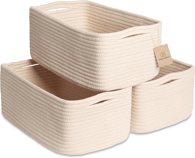NaturalCozy 13.5”x8.5”x5.5” Storage Baskets by NaturalCozy