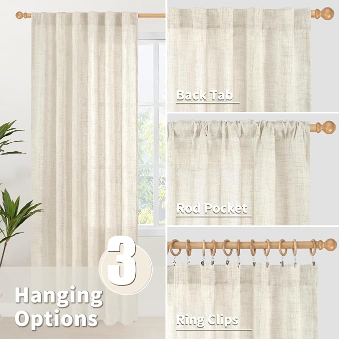 YoungsTex Linen Curtains 95 Inch Length - Image 5