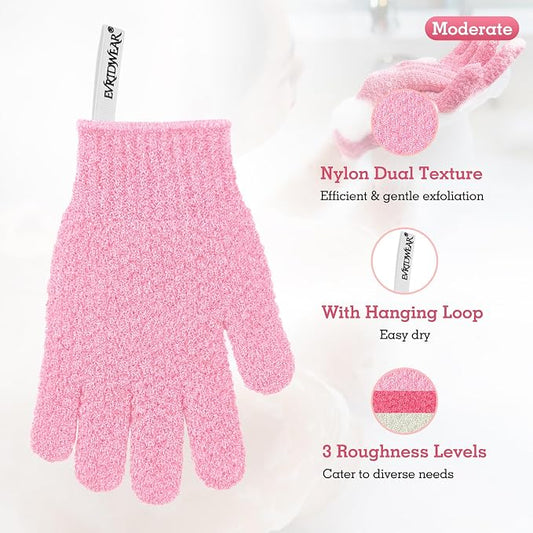 Evridwear Exfoliating Gloves for Shower, 100% Nylon Thick Soft Medium Heavy - Image 2