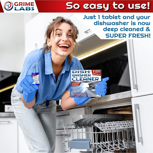Dishwasher Cleaner Deodorizer Descaler Tablets, 24 pack Heavy Duty Deep Clean - Image 2