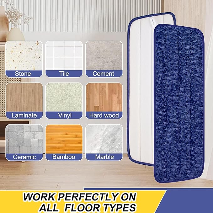 16.5 inch Reusable Mop Pads Microfiber Spray Mop Replacement Heads - Image 4