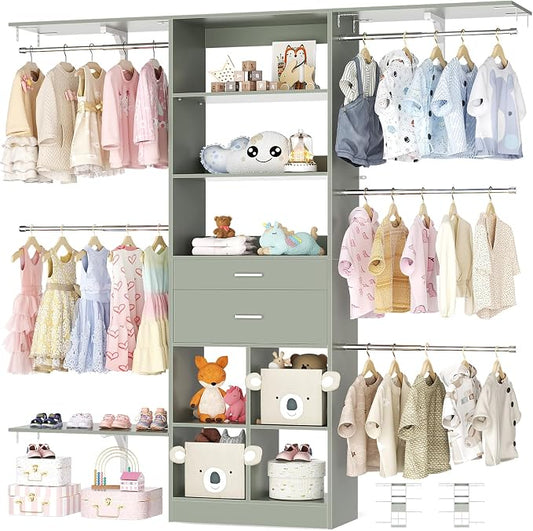 5FT Small Closet System, Baby Closet Organizer System by Besiost