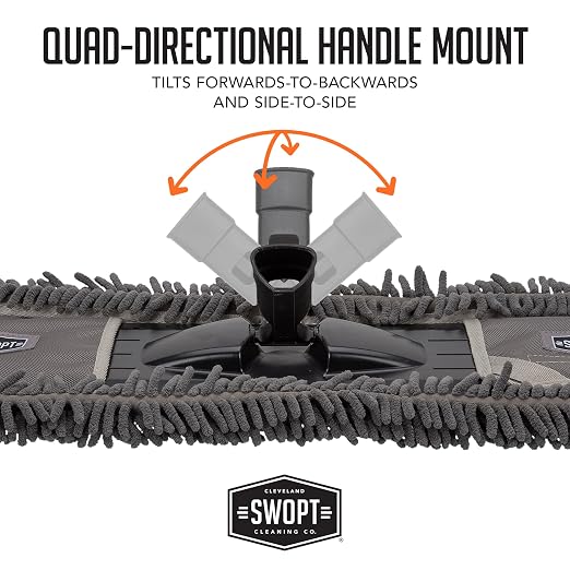 SWOPT 18” Microfiber Dust Mop + 60" Steel Handle, Combo — Includes Additional - Image 9