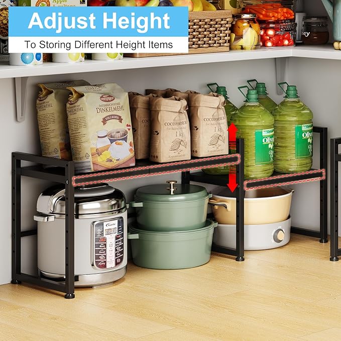 44.3 Inches Expandable Metal Storage Shelves, 150LBS Heavy Duty Shelving Units - Image 7