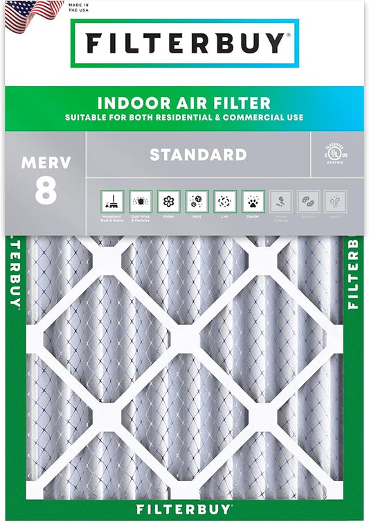 Filterbuy 25x29x4 Air Filter MERV 8 Dust Defense Replacement, Electrostatic by Filterbuy