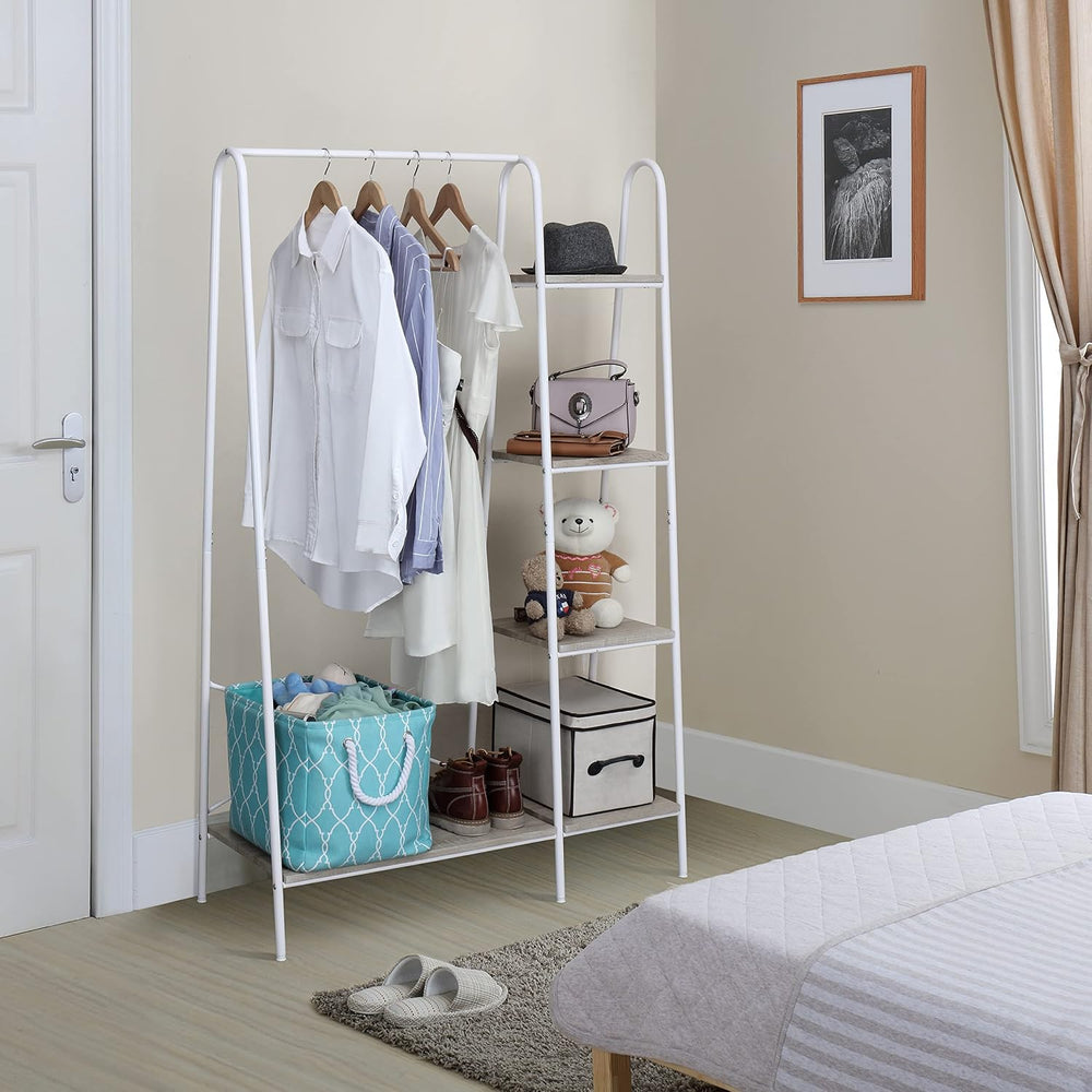 Finnhomy Metal Clothes Closet Rack, Clothing Rack for Hanging Clothes White H...