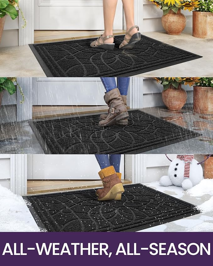 DEXI Front Door Mat Outside Entrance, Heavy Duty Non Slip Low Profile Doormat - Image 4