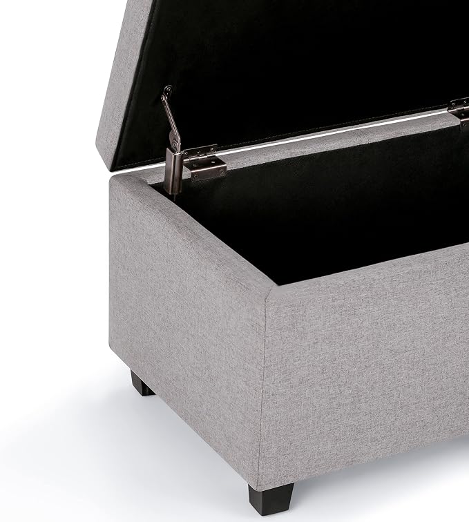 SIMPLIHOME Avalon 48 inch Wide Contemporary Rectangle Storage Ottoman Bench in - Image 11