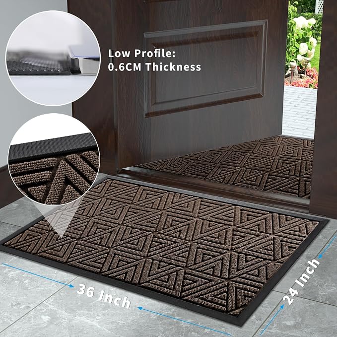Yimobra Large Door Mat 36x24, All-Weather Waterproof Non-Slip Welcome Matt - Image 8