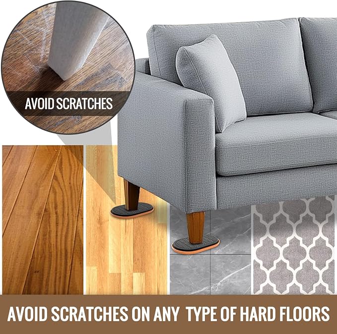 9½"x5¾ Felt Furniture Sliders for Hardwood Floors, Furniture Movers for Heavy - Image 4