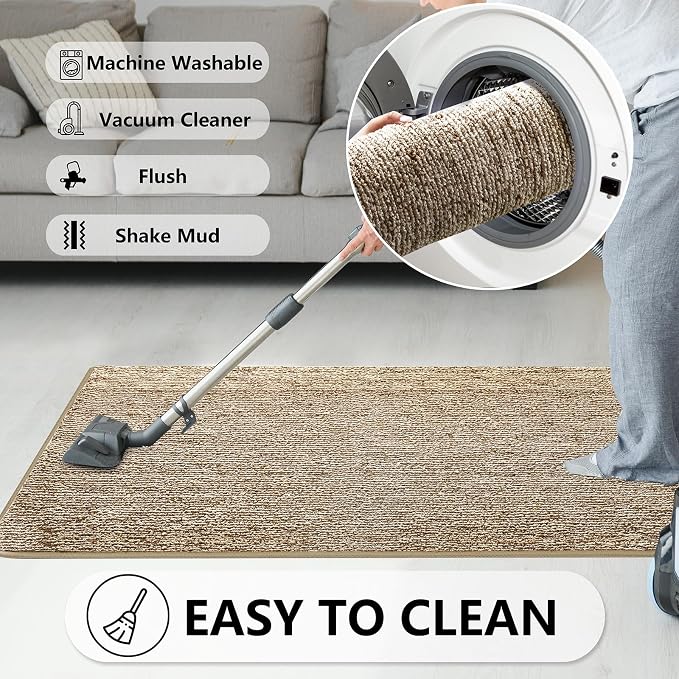 REFETONE Indoor Doormat, Front Door Mat 36"x59" Absorbent Rubber Backing Non - Image 6