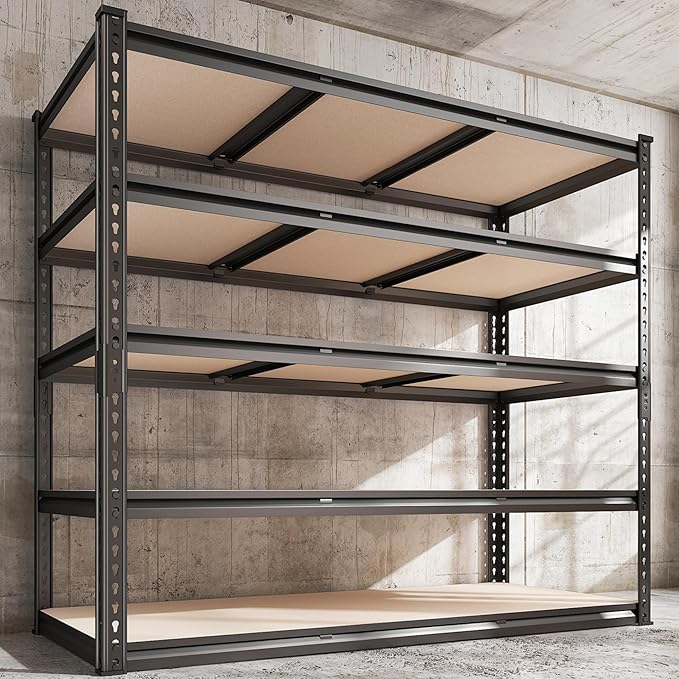 REIBII 48" W Garage Shelving Heavy Duty, 3000LBS Storage Shelves, 5-Tier by REIBII
